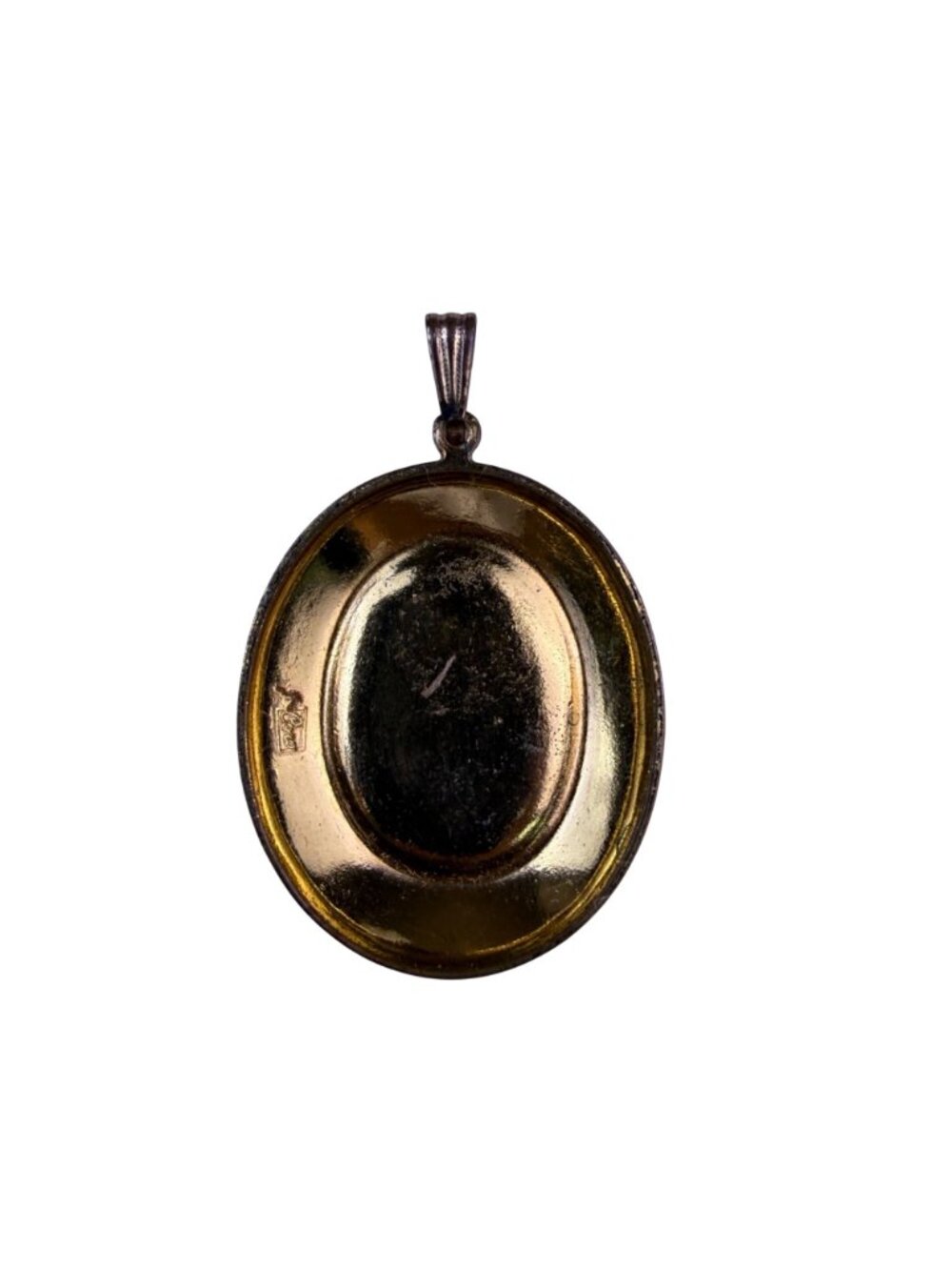 J. Cora Womens Gold Tone Faux Cameo Pendant Womans Profile Filigree Oval - Picture 2 of 4